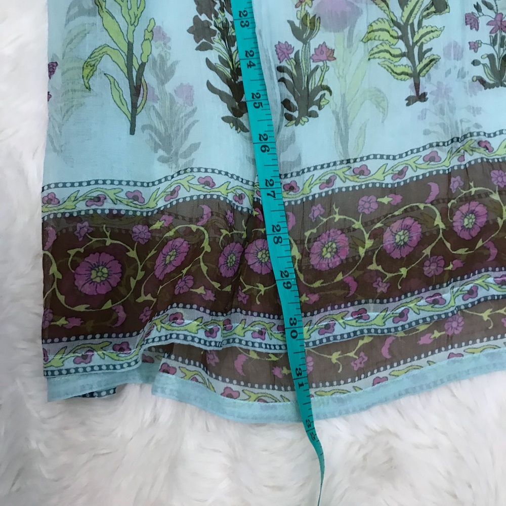 Urban Outfitters Lux Blue silk sheer tunic top - Picture 7 of 7
